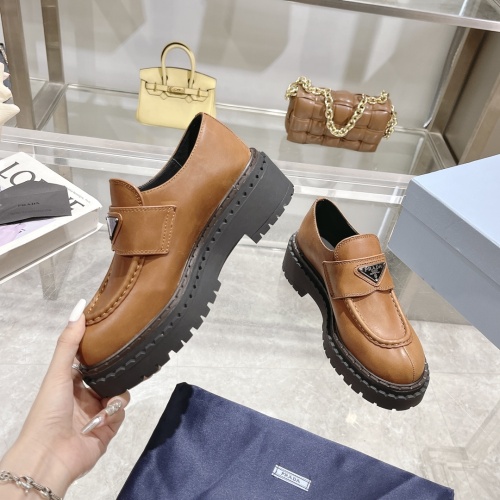 Cheap Prada Leather Shoes For Women #1236538 Replica Wholesale [$112.00 USD] [ITEM#1236538] on Replica Prada Leather Shoes