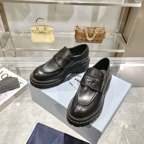 Cheap Prada Leather Shoes For Women #1236539 Replica Wholesale [$112.00 USD] [ITEM#1236539] on Replica Prada Leather Shoes