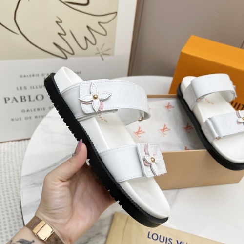 Cheap Louis Vuitton Slippers For Women #1236570 Replica Wholesale [$82.00 USD] [ITEM#1236570] on Replica Louis Vuitton Slippers