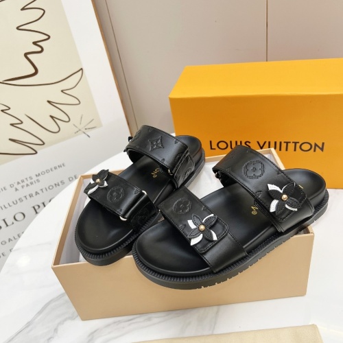 Cheap Louis Vuitton Slippers For Women #1236572 Replica Wholesale [$82.00 USD] [ITEM#1236572] on Replica Louis Vuitton Slippers