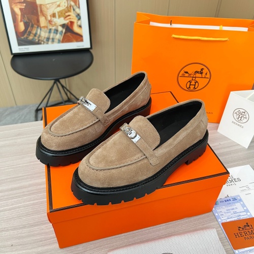 Cheap Hermes Leather Shoes For Women #1236604 Replica Wholesale [$102.00 USD] [ITEM#1236604] on Replica Hermes Leather Shoes