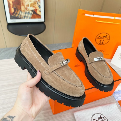 Cheap Hermes Leather Shoes For Women #1236604 Replica Wholesale [$102.00 USD] [ITEM#1236604] on Replica Hermes Leather Shoes