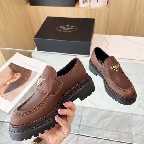 Cheap Prada Leather Shoes For Women #1236638 Replica Wholesale [$102.00 USD] [ITEM#1236638] on Replica Prada Leather Shoes