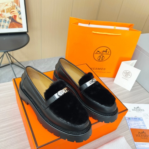 Cheap Hermes Leather Shoes For Women #1236669 Replica Wholesale [$102.00 USD] [ITEM#1236669] on Replica Hermes Leather Shoes