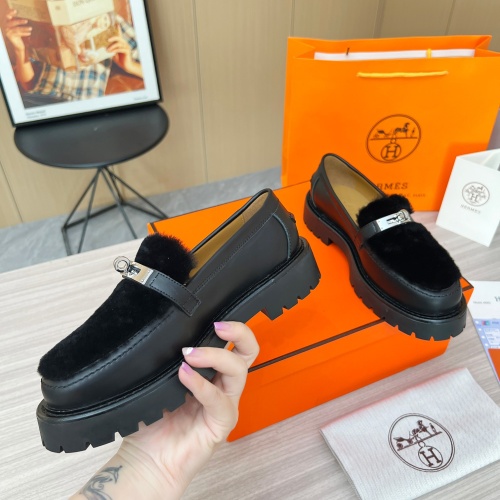 Cheap Hermes Leather Shoes For Women #1236669 Replica Wholesale [$102.00 USD] [ITEM#1236669] on Replica Hermes Leather Shoes