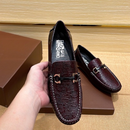 Cheap Salvatore Ferragamo Leather Shoes For Men #1236845 Replica Wholesale [$72.00 USD] [ITEM#1236845] on Replica Salvatore Ferragamo Leather Shoes