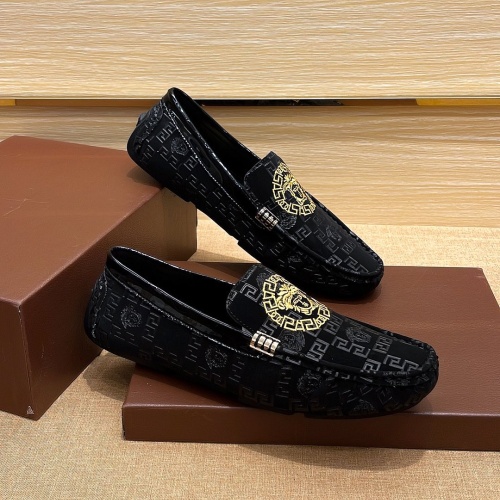 Cheap Versace Leather Shoes For Men #1236846 Replica Wholesale [$72.00 USD] [ITEM#1236846] on Replica Versace Leather Shoes