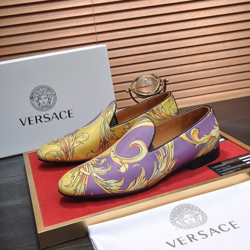 Cheap Versace Leather Shoes For Men #1236926 Replica Wholesale [$85.00 USD] [ITEM#1236926] on Replica Versace Leather Shoes