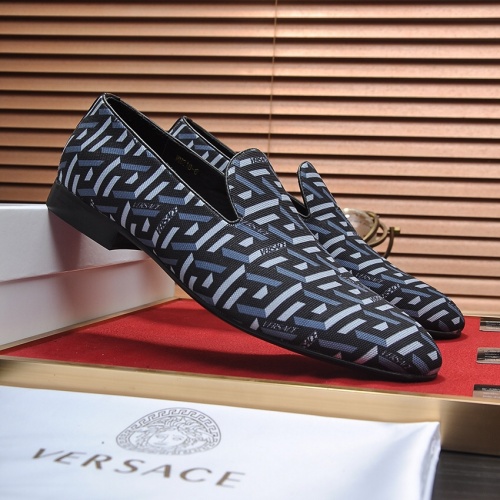 Cheap Versace Leather Shoes For Men #1236928 Replica Wholesale [$85.00 USD] [ITEM#1236928] on Replica Versace Leather Shoes