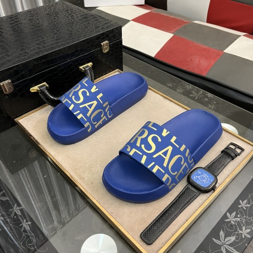 Cheap Versace Slippers For Men #1237171 Replica Wholesale [$45.00 USD] [ITEM#1237171] on Replica Versace Slippers