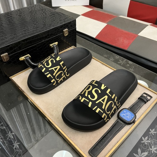 Cheap Versace Slippers For Men #1237175 Replica Wholesale [$45.00 USD] [ITEM#1237175] on Replica Versace Slippers