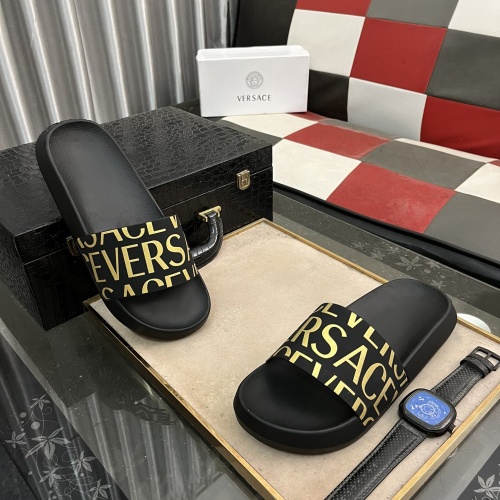 Cheap Versace Slippers For Men #1237175 Replica Wholesale [$45.00 USD] [ITEM#1237175] on Replica Versace Slippers