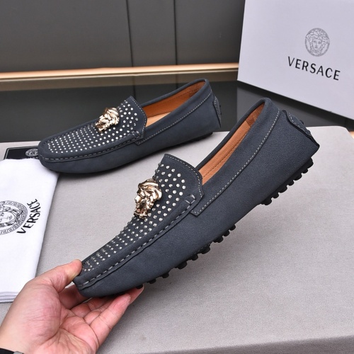 Cheap Versace Leather Shoes For Men #1237192 Replica Wholesale [$76.00 USD] [ITEM#1237192] on Replica Versace Leather Shoes