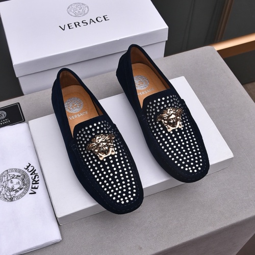 Cheap Versace Leather Shoes For Men #1237195 Replica Wholesale [$76.00 USD] [ITEM#1237195] on Replica Versace Leather Shoes