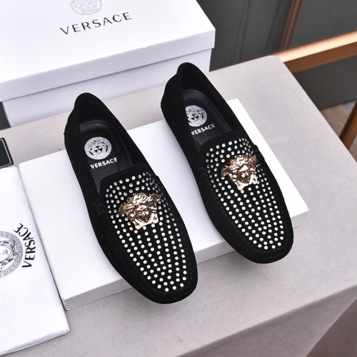 Cheap Versace Leather Shoes For Men #1237198 Replica Wholesale [$76.00 USD] [ITEM#1237198] on Replica Versace Leather Shoes