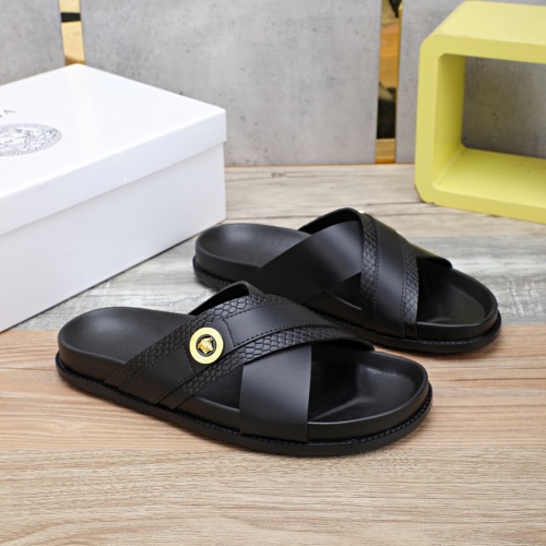 Cheap Versace Slippers For Men #1237303 Replica Wholesale [$56.00 USD] [ITEM#1237303] on Replica Versace Slippers