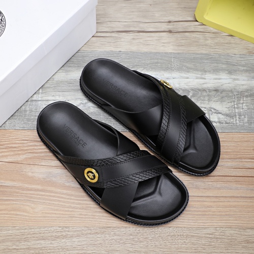 Cheap Versace Slippers For Men #1237303 Replica Wholesale [$56.00 USD] [ITEM#1237303] on Replica Versace Slippers