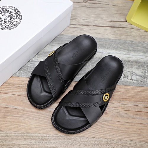 Cheap Versace Slippers For Men #1237303 Replica Wholesale [$56.00 USD] [ITEM#1237303] on Replica Versace Slippers