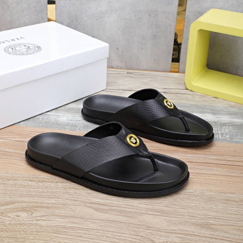 Cheap Versace Slippers For Men #1237304 Replica Wholesale [$56.00 USD] [ITEM#1237304] on Replica Versace Slippers