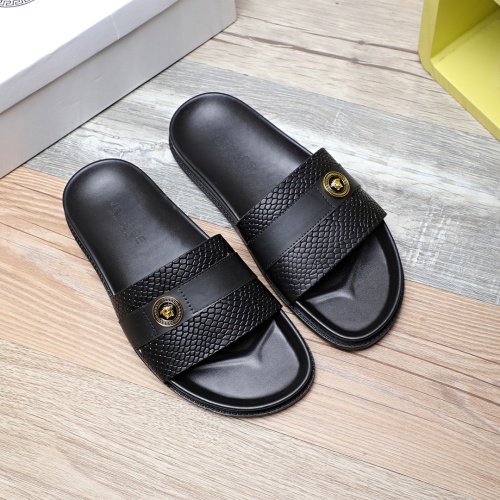 Cheap Versace Slippers For Men #1237305 Replica Wholesale [$56.00 USD] [ITEM#1237305] on Replica Versace Slippers