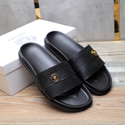 Cheap Versace Slippers For Men #1237305 Replica Wholesale [$56.00 USD] [ITEM#1237305] on Replica Versace Slippers