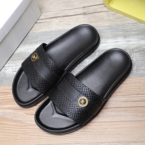 Cheap Versace Slippers For Men #1237305 Replica Wholesale [$56.00 USD] [ITEM#1237305] on Replica Versace Slippers