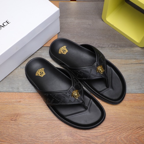 Cheap Versace Slippers For Men #1237306 Replica Wholesale [$56.00 USD] [ITEM#1237306] on Replica Versace Slippers