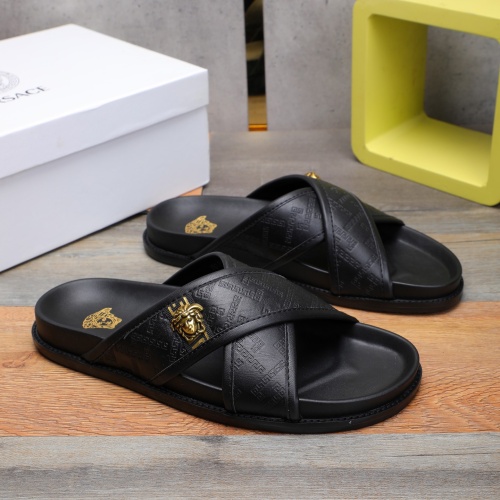 Cheap Versace Slippers For Men #1237307 Replica Wholesale [$56.00 USD] [ITEM#1237307] on Replica Versace Slippers