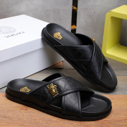 Cheap Versace Slippers For Men #1237307 Replica Wholesale [$56.00 USD] [ITEM#1237307] on Replica Versace Slippers