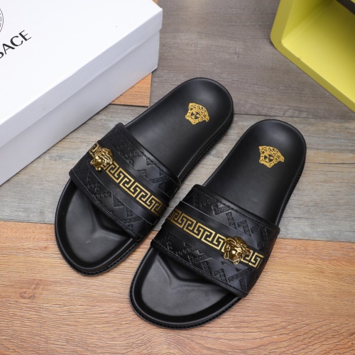 Cheap Versace Slippers For Men #1237308 Replica Wholesale [$56.00 USD] [ITEM#1237308] on Replica Versace Slippers