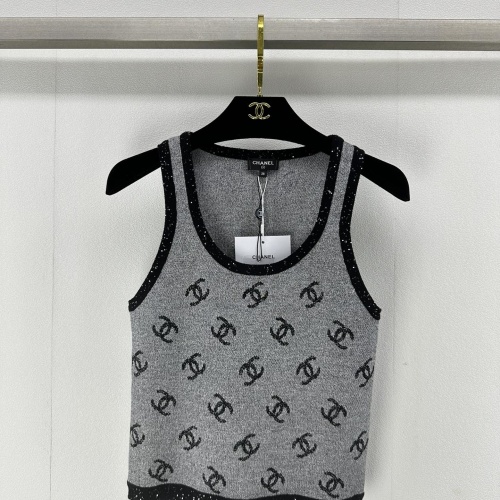 Cheap Chanel T-Shirts Sleeveless For Women #1237733 Replica Wholesale [$88.00 USD] [ITEM#1237733] on Replica Chanel T-Shirts