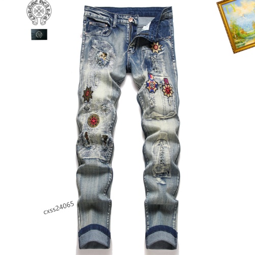 Cheap Chrome Hearts Jeans For Men #1238360 Replica Wholesale [$48.00 USD] [ITEM#1238360] on Replica Chrome Hearts Jeans