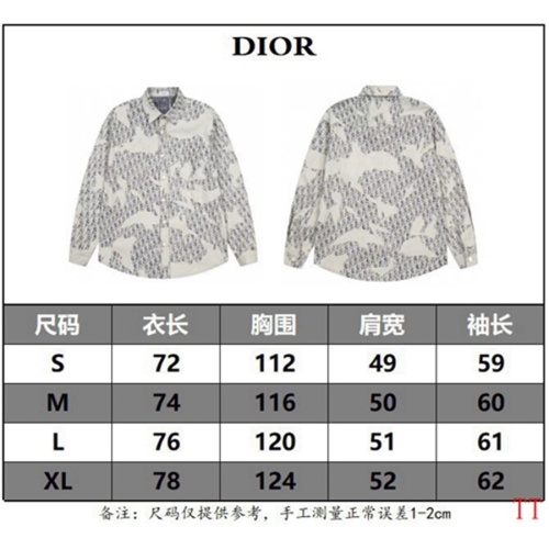 Cheap Christian Dior Shirts Long Sleeved For Unisex #1241214 Replica Wholesale [$64.00 USD] [ITEM#1241214] on Replica Christian Dior Shirts