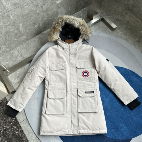 Cheap Canada Goose Down Feather Coat Long Sleeved For Women #1242253 Replica Wholesale [$195.00 USD] [ITEM#1242253] on Replica Canada Goose Down Feather Coat