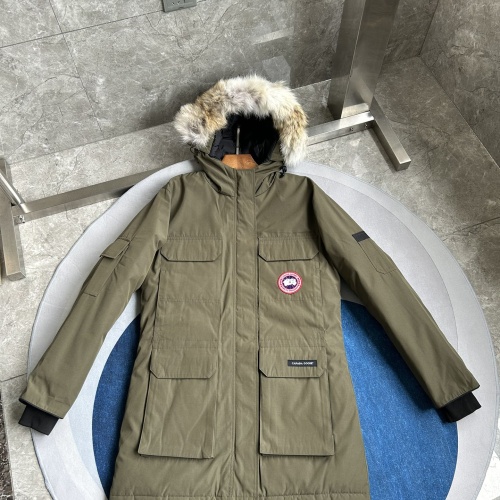 Cheap Canada Goose Down Feather Coat Long Sleeved For Women #1242256 Replica Wholesale [$195.00 USD] [ITEM#1242256] on Replica Canada Goose Down Feather Coat