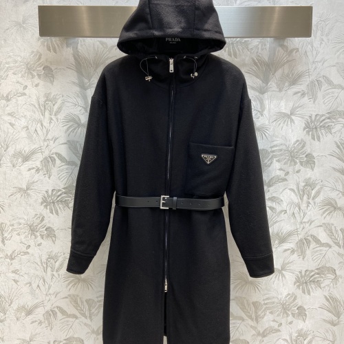 Cheap Prada Coat Long Sleeved For Women #1242591 Replica Wholesale [$135.00 USD] [ITEM#1242591] on Replica Prada Coat