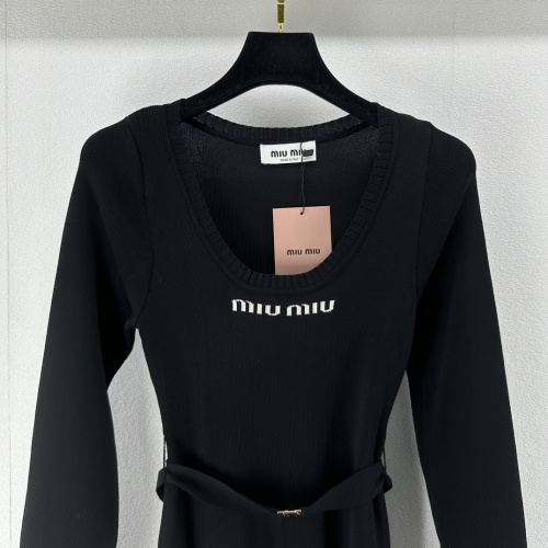 Cheap MIU MIU Dresses Long Sleeved For Women #1242698 Replica Wholesale [$92.00 USD] [ITEM#1242698] on Replica MIU MIU Dresses