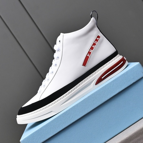 Cheap Prada High Top Shoes For Men #1242912 Replica Wholesale [$82.00 USD] [ITEM#1242912] on Replica Prada High Top Shoes