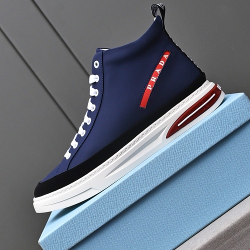 Cheap Prada High Top Shoes For Men #1242913 Replica Wholesale [$82.00 USD] [ITEM#1242913] on Replica Prada High Top Shoes