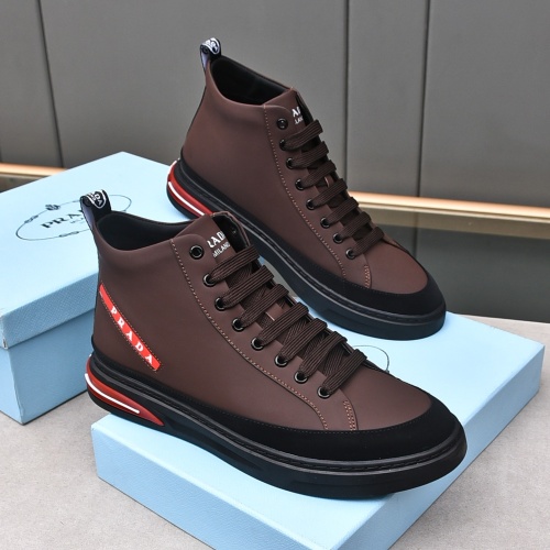 Cheap Prada High Top Shoes For Men #1242914 Replica Wholesale [$82.00 USD] [ITEM#1242914] on Replica Prada High Top Shoes