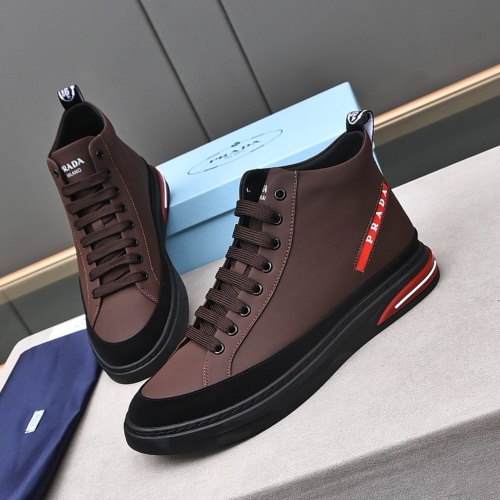 Cheap Prada High Top Shoes For Men #1242914 Replica Wholesale [$82.00 USD] [ITEM#1242914] on Replica Prada High Top Shoes