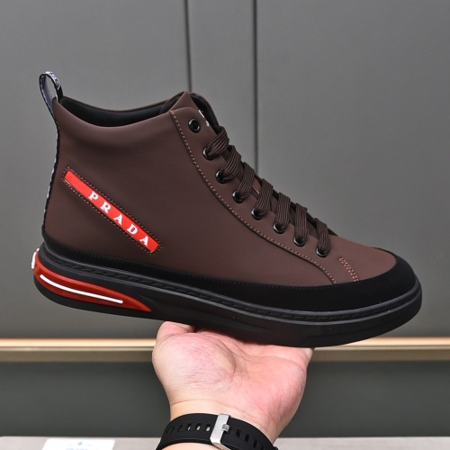 Cheap Prada High Top Shoes For Men #1242914 Replica Wholesale [$82.00 USD] [ITEM#1242914] on Replica Prada High Top Shoes