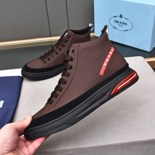 Cheap Prada High Top Shoes For Men #1242914 Replica Wholesale [$82.00 USD] [ITEM#1242914] on Replica Prada High Top Shoes