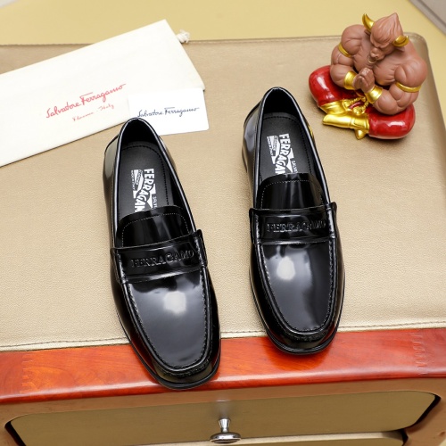 Cheap Salvatore Ferragamo Leather Shoes For Men #1243158 Replica Wholesale [$85.00 USD] [ITEM#1243158] on Replica Salvatore Ferragamo Leather Shoes