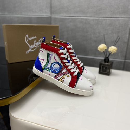 Cheap Christian Louboutin High Top Shoes For Men #1243195 Replica Wholesale [$98.00 USD] [ITEM#1243195] on Replica Christian Louboutin High Top Shoes