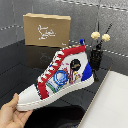 Cheap Christian Louboutin High Top Shoes For Men #1243195 Replica Wholesale [$98.00 USD] [ITEM#1243195] on Replica Christian Louboutin High Top Shoes