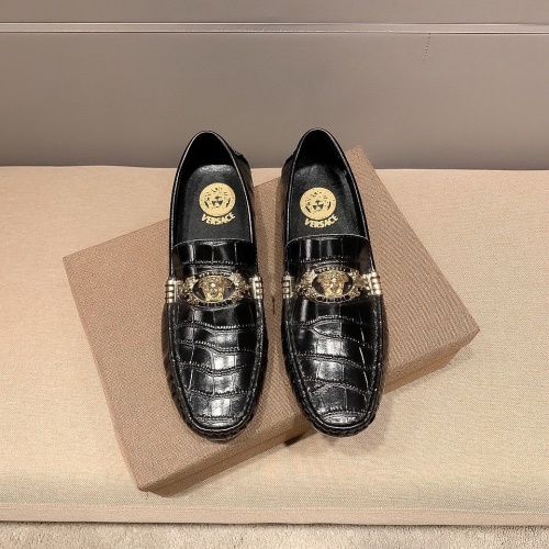 Cheap Versace Leather Shoes For Men #1243214 Replica Wholesale [$68.00 USD] [ITEM#1243214] on Replica Versace Leather Shoes