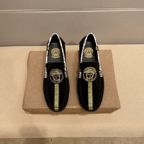 Cheap Versace Leather Shoes For Men #1243218 Replica Wholesale [$68.00 USD] [ITEM#1243218] on Replica Versace Leather Shoes