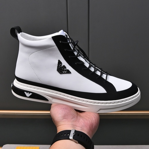 Cheap Armani High Tops Shoes For Men #1243240 Replica Wholesale [$82.00 USD] [ITEM#1243240] on Replica Armani High Tops Shoes