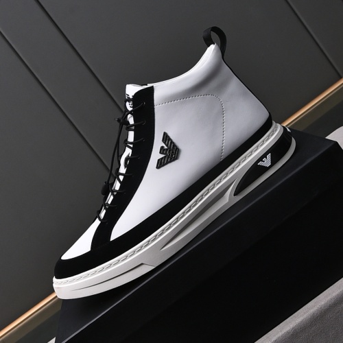 Cheap Armani High Tops Shoes For Men #1243240 Replica Wholesale [$82.00 USD] [ITEM#1243240] on Replica Armani High Tops Shoes